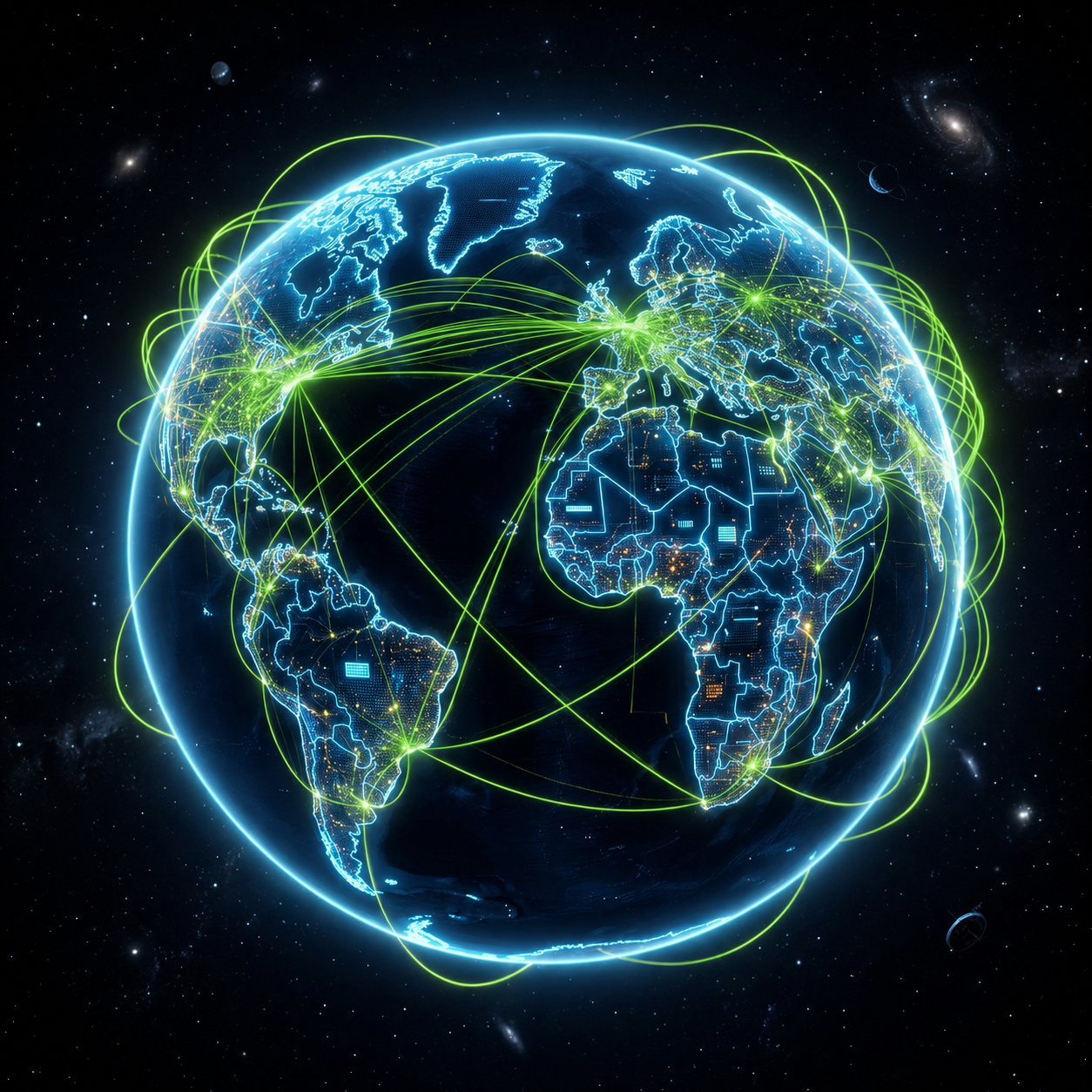 Futuristic Network Infrastructure Globe
